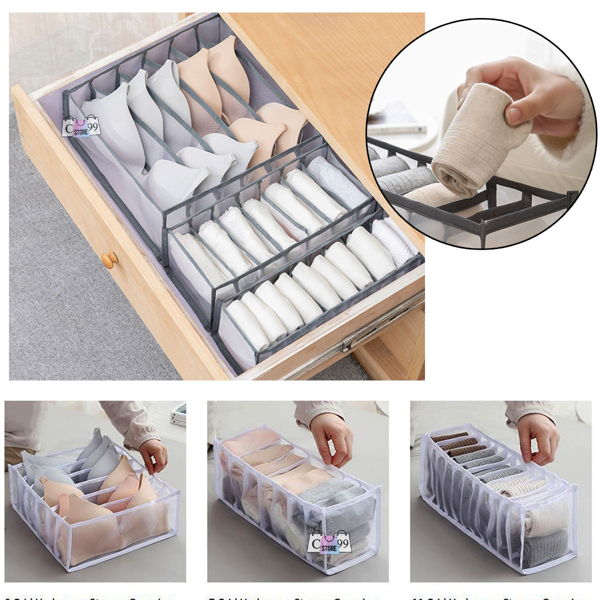 Miniatura 5 de Caja Organizador De Ropa Kit x 3
